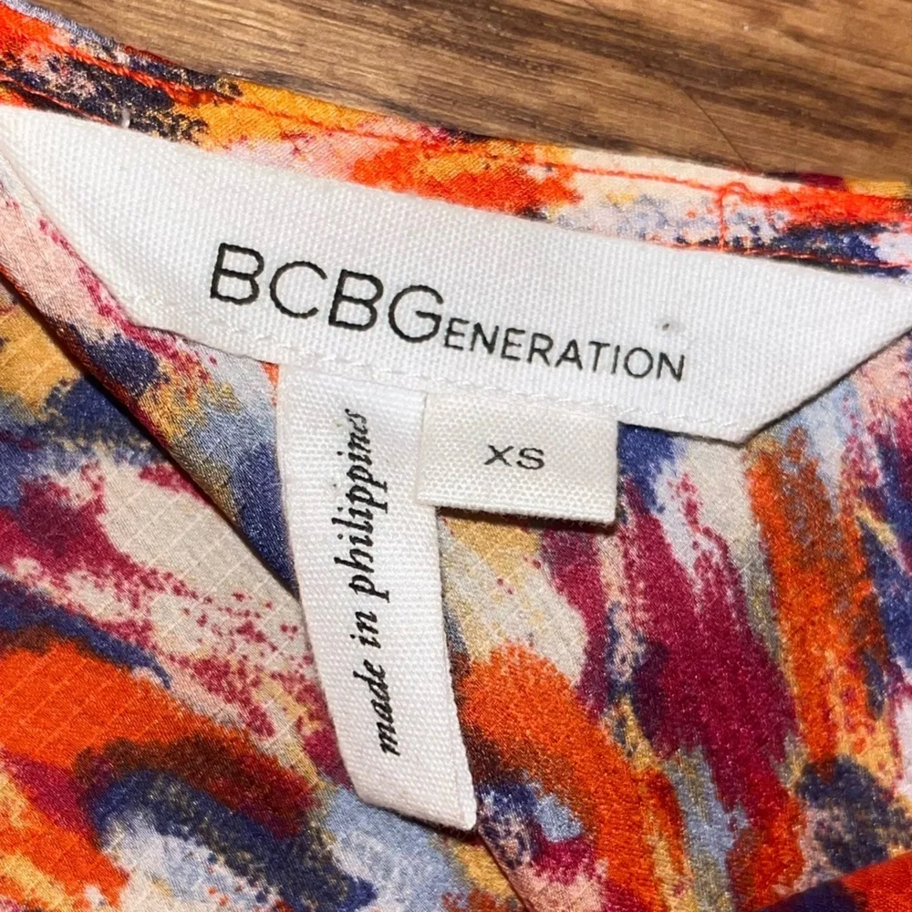 BCBGeneration Women's Orange Multi Color One Shoulder Dress XS w/ Pockets - Picture 8 of 10